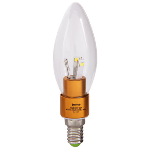 Лампа Jazzway светод. PLED-C37  clear gold 3W 4000K 250 Lm E14 230/50