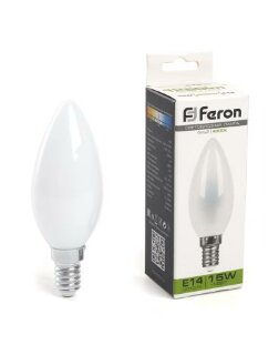 Лампа светодиодная Feron LB-717 Свеча E14 15W 230V 4000K матовая