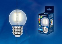 Лампа светодиодная  Uniel LED-G45-6W/WW/E27/FR 3000K серия Sky мат. (031)