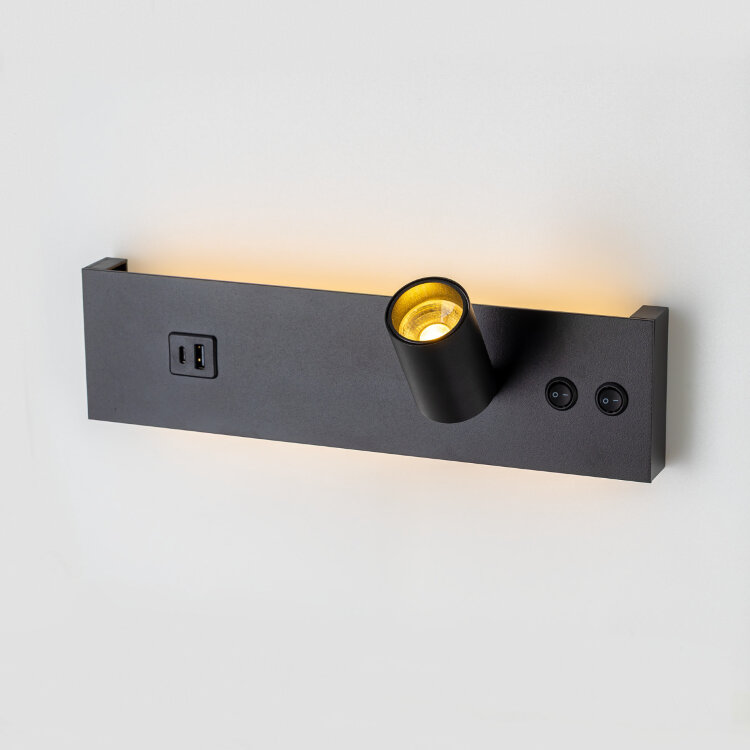 Спот CITILUX CL704461 Декарт черный с USB