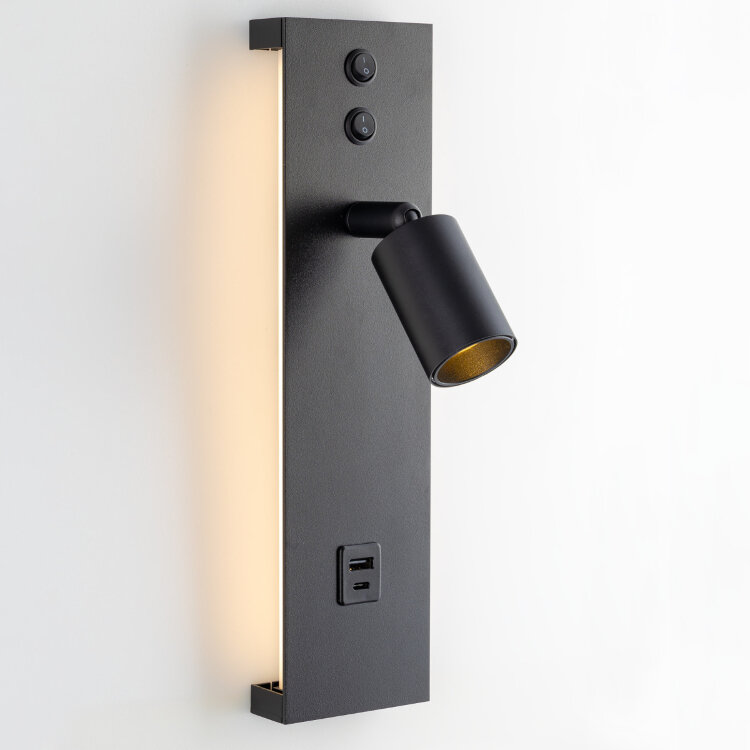 Спот CITILUX CL704461 Декарт черный с USB