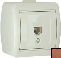 Розетка LEZARD NATA 710-0800-137  телефонная евро сосна