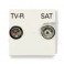 ABB Zenit Розетка TV-R/SAT одиночная 2-мод. Белая 2CLA225130N1101 (2251.3 BL)