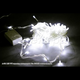 Гирлянда светодиодная 10м  100LED с котроллером A-001 LED WT
