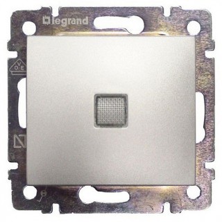 Legrand Valena Переключатель 1кл. с подсветкой алюминий 770126