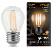 Лампа Gauss LED Filament 5W 105802105 2700K E27 шар