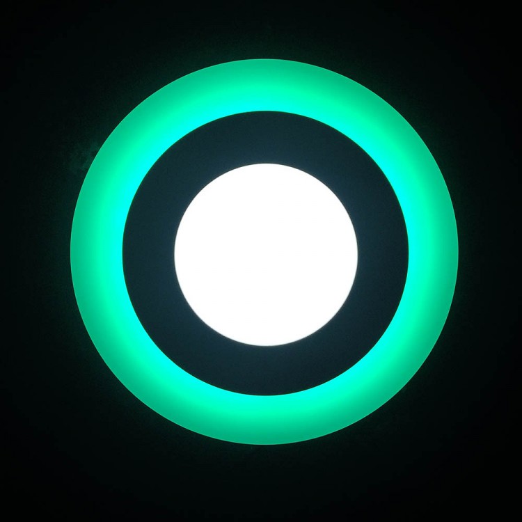 Встраиваемый светильник AURA 6011 WH-G 6W зеленая подсветка (3 режима)