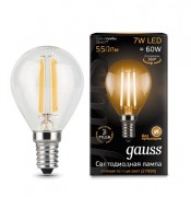 Лампа Gauss LED Filament 7W 105801107 2700K E14 шар