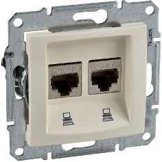 SE Sedna Розетка компьютерная 2-ая RJ45 кат. 5е UTP беж.