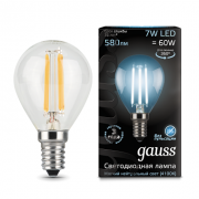 Лампа Gauss LED Filament 7W 105801207 4100K E14 шар