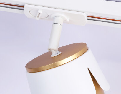 Трековый однофазный светильник Ambrella со сменной лампой GL5343 WH/GD бел/зол. GX53