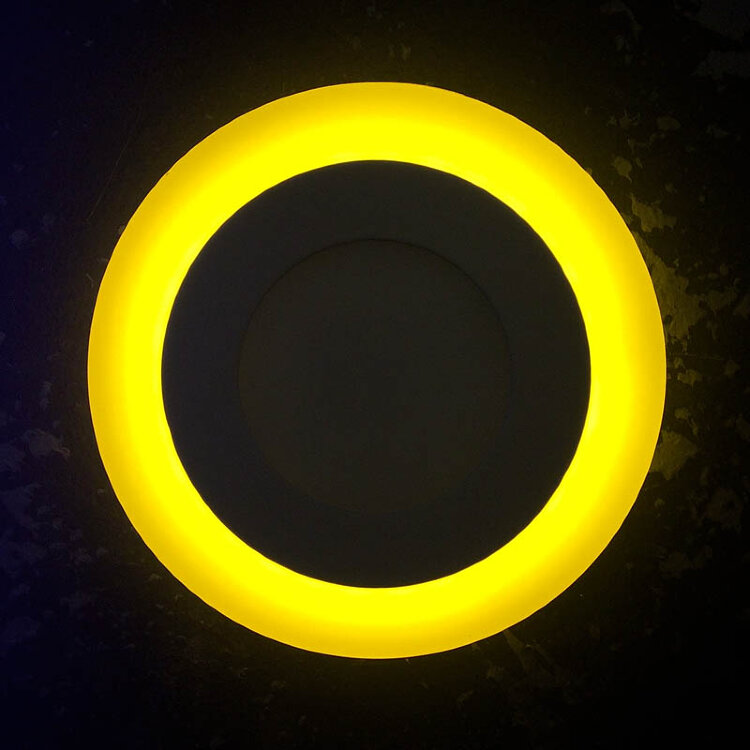 Встраиваемый светильник AURA 6011 WH-Orange-Yellow 6W желтая подсветка ( 3 режима)