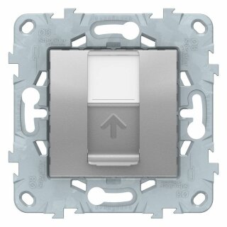 SE Unica New Алюминий Розетка RJ45 одиноч. кат.5е UTP