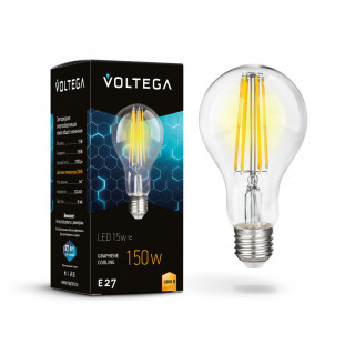 Лампа светодиодная Voltega  Crystal Graphene A60 15W 3000K E27 340°