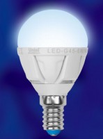 Лампа светодиодная  Uniel LED-G45P-5W/NW/E14/FR ALC02SL серия Crystal (115)