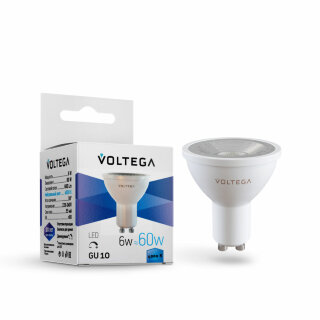 Лампа светод. Voltega Simple MR16 6W 4000K 38^ GU10 DIM