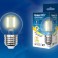 Лампа светодиодная  Uniel LED-G45-5W/WW/E27/CL/DIM GLA01TR серия Air форма "Шар" (751)