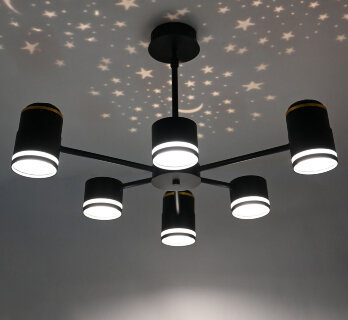 Люстра MS 1194/6 Норман черный +LED 5W 3000K+6*GX53 max/11W