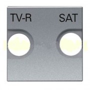 ABB Zenit Накладка для TV-R-SAT розетки 2- мод. Серебро N2250.1 PL