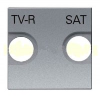ABB Zenit Накладка для TV-R-SAT розетки 2- мод. Серебро N2250.1 PL