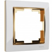 Werkel Snabb Рамка 1 пост Белый/золото W0011933 (WL03-Frame-01-white-GD)