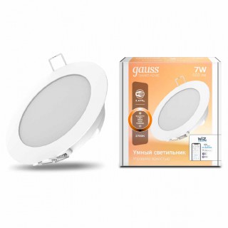 Светильник даунлайт Gauss Smart Home 7W 600lm 2700К 220-240V IP20 105*35мм димм. LED