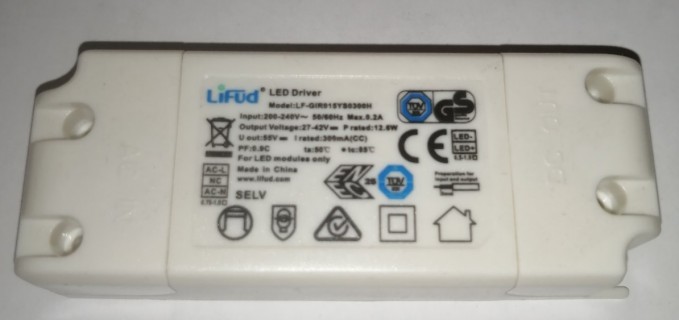 Драйвер LIFUD LF-GIR015YS0300H, DC27-42V, 300mA, 12W