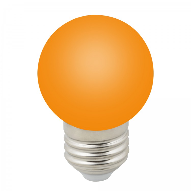 Лампа светодиодная Volpe LED-G45-1W/Orange/E27/FR/C форма 