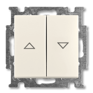 ABB Basic 55 Выключатель жалюзи с накл  с фиксацией Слоновая кость