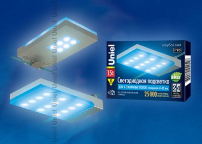 Подсветка светодиодная UNIEL ULE-C01-1.5W/BLUE IP20 Silver белый свет