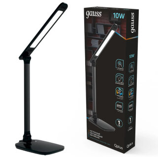 Светильник настольный Gauss  Qplus GTL504 10W 590lm 3000-6000K 170-265V диммир.черный USB LED