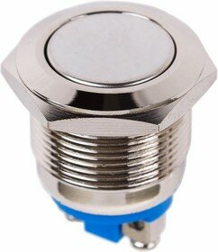 Кнопка Rexant антивадальная d19 Б/Фикс (2с винт) ON-OFF плоская