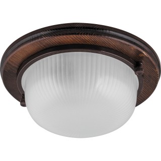 Светильник FERON 220V 60Вт Е27, дерево,орех, круг IP54
