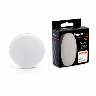 Лампа светодиодная Feron.PRO LB-1506 GX53 6W 175-265V 2700K OSRAM LED