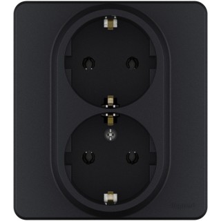 Legrand INSPIRIA Антрацит Розетка 2X2К+З 673753