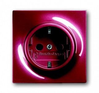 Розетка Impuls ABB 2P+E 16A бордо/еживика 20 EUC-777