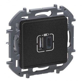 Legrand INSPIRIA Антрацит Розетка 2XUSB A-C  673763